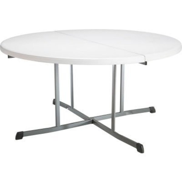 Lifetime Lifetime® 60" Round Portable Fold-In-Half Plastic Table, White 25402